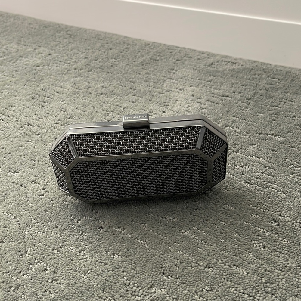 BNWT Bcbg Maxazria clutch with strap - gunmetal